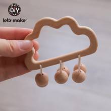Let's Make 5pc/lot Wooden Rattle Cute Cloud Animal Horse Beech Wood Baby Toy Wood Teething Holder Nursing Baby Teether 2024 - buy cheap