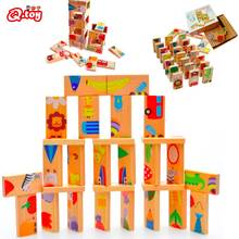 Montessori Wooden domino blocks game toys cartoon animal dominos matching board multifunctional toys children's day gift present 2024 - buy cheap