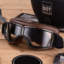 Motocicleta vintage retro óculos de sol óculos de couro para óculos pilote surf googles moto glasses retro 2024 - compre barato