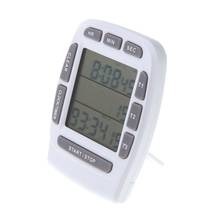 Timer digital lcd, alarme com tela tripla, timer de 3 linhas, cronômetro de contagem regressiva 2024 - compre barato