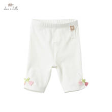 DBJ17833 dave bella summer baby girls fashion bow solid pants children calf length kids pants infant toddler trousers 2024 - buy cheap