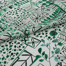 Ткань из чистого хлопка с окрашенными зелеными листьями Для платья, тканевая Ткань Для Шитья «сделай сам» 2024 - купить недорого