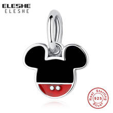 ELESHE Classic Enamel Mickey Charm Beads Authentic 925 Sterling Silver Fit Charm Bracelet Fine Jewelry Valentine's Day 2024 - buy cheap