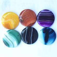 Hot New Stylish Colorful Mixed Style Flat Bottom Natural Onyx Agates Pendants Charms Green Black Orange Blue Yellow Purple 6Pcs 2024 - buy cheap