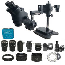 3.5X-180X Continuous Zoom 3D Simul Focal double arm boom Trinocular Stereo Microscope 38MP HDMI digital USB camera soldering kit 2024 - buy cheap