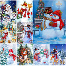 DIY 5D Diamond Painting Full Square Snowman Cross Stitch Kit Diamond Mosaic Christmas Gift Diamond Embroidery Winter Home Docor 2024 - buy cheap