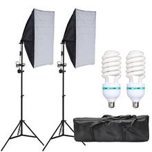 Kit de iluminación Softbox para fotografía, equipo profesional de sistema de luz continua, enchufe E27, Bombilla de 135W, soporte de trípode, 50x70CM 2024 - compra barato