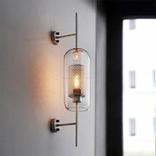 Lámparas de pared de cristal de hierro para dormitorio, luces de pared de estudio, Loft, lámpara de Decoración Retro, accesorios de iluminación LED para espejo 2024 - compra barato