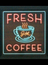 Neon Sign For Fresh hot Coffee Glass Tube cafe club Lamp resterant art light advertise custom LOGO DESIGN Impact Attract light 2024 - buy cheap