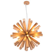 Modern wooden Dandelion led pendant light wood bird pendant lamp for living room Restaurant decoration bedroom light fixture 2024 - buy cheap
