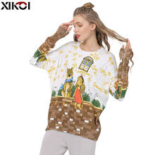 Xikoi camisola grande feminina de inverno, pulôver estampado fofo urso & menina pulôver feminino, roupas de malha da moda para mulheres 2024 - compre barato