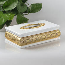 New high grade silver gold hollow wood tissue box silver plated tissue box napkin box alloy suction box 2024 - buy cheap