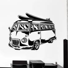 Hippie adesivo de parede para ônibus, de vinil, decalque para carro móvel, escritório, adesivo de parede para decoração de quarto de criança, arte para praia e férias, w856 2024 - compre barato