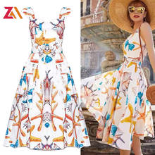 ZALady designer beach Bohemia midi dresses woman clothing elegant floral Spaghetti strap chic party night boho dress vestidos 2024 - buy cheap