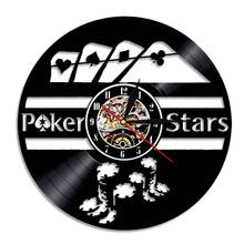 Poker Stars Wall Clock Modern Design 3D Wall Art Decor For Gambling House Creative Vinyl Record Wall Watch Unique Gifts 2024 - buy cheap