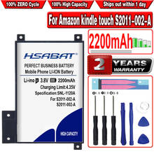 Аккумулятор HSABAT 2200 мАч для Amazon kindle touch S2011-002-A DR-A014 D01200 2024 - купить недорого