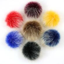 2pcs/lot 10cm Detachable Faux Fur Pompom Fluffy Artificial Hairy Ball For Knitted Beanies Caps Shoes Cloth Keychain Accessories 2024 - buy cheap