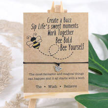 Honey Bee Wish Bracelet Cute Bee Charm Lucky Red String Wish Card Bracelet Bee Jewelry Women Men Friendship Wish Jewelry Gift 2024 - buy cheap