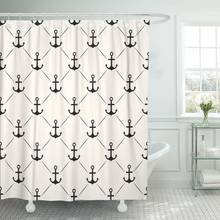 Anchor Shape and Line Endless for onto Abstract Shower Curtain Polyester Fabric 72 x 78 inches Set with Hooks 2024 - buy cheap