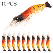 10 pçs/lote 8cm macio camarão isca de pesca artificial isca de silicone lifelike camarão lula pesca enfrentar acessórios 2024 - compre barato