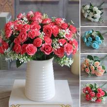 Bouquet 15 Heads Artificial Rose Flower Home Room Decoration Xmas Party Decoration Artificial Flowers Decorations 2024 - buy cheap