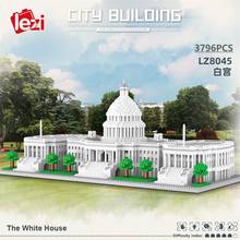 3796pcs Lezi Mini Blocks World Famous Building The White House Landmark Bricks Juguetes Boy Toys Kids Gift Birthday Present 8045 2024 - buy cheap