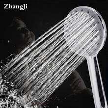 Zhangji 5 Modes Adjustment Shower Head with Chrome Plating silicone Spray Nozzle Removable Scale Round Big Panel Rain Showerhead 2024 - buy cheap