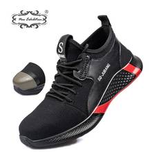 New exhibition 2020 Fashion Plus Size Mens Steel Toe Cap Protective Work Shoes Short Men Outdoor Indestructible Safety Work Boot 2024 - buy cheap