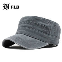 [FLB] New Classic Vintage Flat Top Mens Washed Caps And Hat Adjustable Fitted Thicker Cap Winter Warm Military Hats For Men F314 2024 - buy cheap