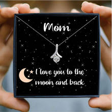 New CZ Rhinestone Necklace for Women Mother's Day Gift Jewelry Shiny Unique Heart Pendant Necklaces to Mom Birthday 2024 - buy cheap