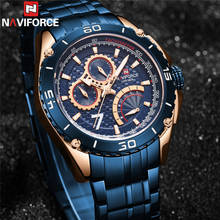 NAVIFORCE Man Wristwatch Fashion Sport Men Watch Top Brand Luxury Blue Gold Military Stainless Steel Quartz Male Clock Gift 9183 2024 - buy cheap
