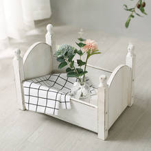 Accesorios para bebés, cama pequeña de madera de 29x43cm para estudio fotográfico, accesorios de fotografía para recién nacidos de la fase de la foto, Luna Llena vieja 2024 - compra barato