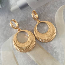 Punk Trendy Large Circle Drop Earrings 2020 Fashion Statement Smooth Alloy Sequin Dangle Earrings Brincos Women Jewelry 2024 - buy cheap