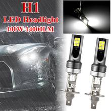 360 Degrees 14000LM/2Pcs 9V-32V H1 3030 LED Fog Light Headlight Kits 100W High Power Bulbs 6500K IP68 Waterproof White Lamps 2024 - buy cheap