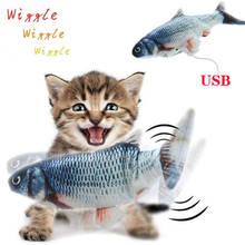 Pet Mobile USB en forma de pez gato de juguete interactivo regalo Catnip almohada muñeca pez de imitación jugar mascota gato de juguete juguetes interactivos 2024 - compra barato