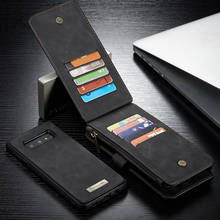 Чехол из натуральной кожи для Samsung Galaxy S20 S10 S9 S8 Plus S10E Note 9 10 Note10, съемный магнитный кошелек, чехол для телефона 2024 - купить недорого
