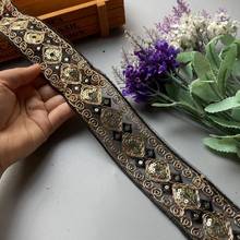 2 Yards 4.8 cm Sequin Lace Trim Fabric DIY Embroidery Ribbons for Garments Headdress Wedding Decor Sewing Handmade Supplies New 2024 - buy cheap