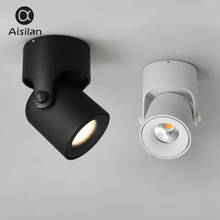 Aisilan led spotlight superfície montado para baixo luz de ponto de fundo cob ajustável 180 graus foyer quarto luz AC90-260V Refletores 2024 - compre barato