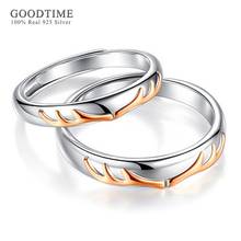Trendy Pure 100% 925 Sterling Silver Rings For Women Men Zircon Ring  Anniversary Jewelry Gift For Couple Lovers 2024 - buy cheap
