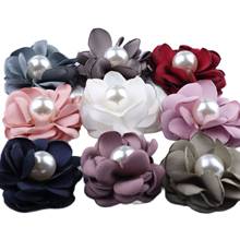 10PCS Pearl Burnt edge fabric flowers Hair Accessories DIY Flower Bouquet Flowers Decorations No Hair clips for headband 2024 - buy cheap
