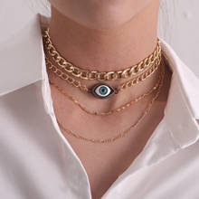 Vintage Fashion Evil Eye Necklace Pendant Clavicle Chain Exaggeration Multilayer Necklace Women Accessory Collares Party Gift 2024 - buy cheap