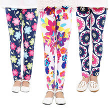 Leggings para meninas crianças impressão de flores calças para meninas bebês meninas vestido de seda leite para crianças roupas para bebês 2-13 anos 2024 - compre barato