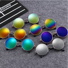 Gafas de sol redondas Vintage para hombre y mujer, lentes de espejo con montura de Metal, de marca, retro, solUV400 2024 - compra barato