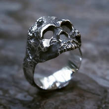 Anel gótico vintage superfície 316l aço inoxidável anel de caveira joias punk motoqueiro 2024 - compre barato