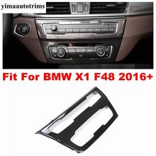 Panel de aire acondicionado de Control Central para coche BMW, cubierta embellecedora de aspecto de fibra de carbono ABS, Kit de reacondicionamiento Interior, CA, para BMW X1 F48 2016 - 2021 2024 - compra barato