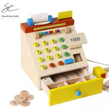 NEW Baby Toys Simulation Cash Register Furniture Wooden Toys for Kids Supermarket Shopping Children Educational Gift 2024 - buy cheap