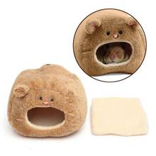 Rats Hamster Winter Warm Hanging Cage Hammock Cute Bear House with Bed Mat Hamster Nest Small Animal Cages 2024 - buy cheap
