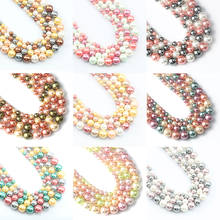 Natural Mixed Color Shell Pearl Beads 6mm-12mm Round Loose Spacer Beads for Jewelry Making Diy Bracelet Necklace Wholesale 15'' 2024 - buy cheap