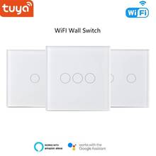 Tuya-interruptor smart home de parede 86, sensível ao toque, com wi-fi, controle de voz, funciona com alexa e google 2024 - compre barato
