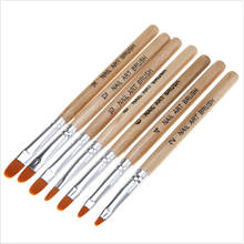 7Pcs Professional Manicure UV Gel Brush Pen Wooden Handle Acrylic Nail Art Painting Drawing Brush Phototherapy Tools 2024 - buy cheap